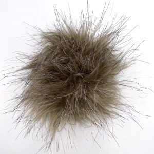 Sand & Black Shaded Pom Pom - Faux
