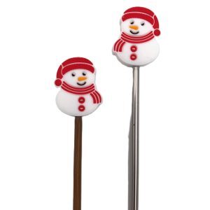 Snowman Red - Silicon Needle Point Protectors
