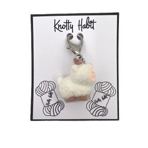 Fuzzy Sheep with Brown Feet - Progress Keeper (Lobster Claw)